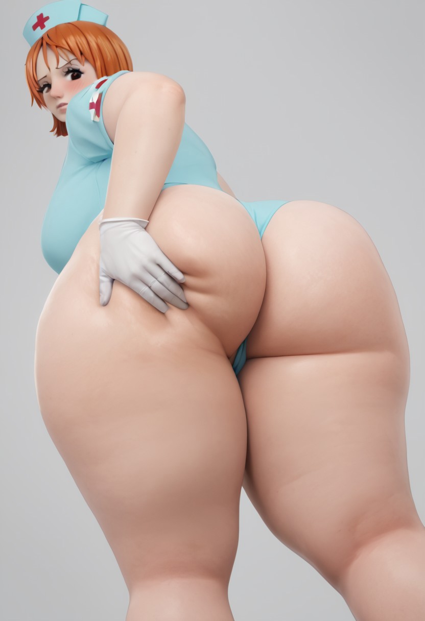 3d 3d_(artwork) ai_generated ass_grab bbw bbw_mom big_ass curvaceous curvaceous_figure curves curvy curvy_body curvy_female curvy_figure female_only hourglass_figure nami nami_(one_piece) one_piece perfect_body presenting_hindquarters simple_background solo_female thick_thighs wide_hips