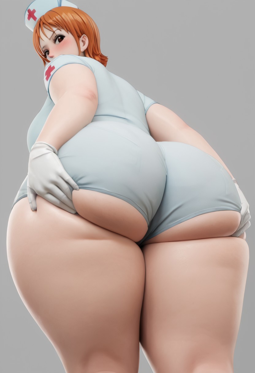 3d 3d_(artwork) ass_grab bbw bbw_mom big_ass curvaceous curvy_body curvy_female curvy_figure female_only hourglass_figure huge_ass nami nami_(one_piece) one_piece perfect_body presenting_hindquarters simple_background solo_female thick_thighs