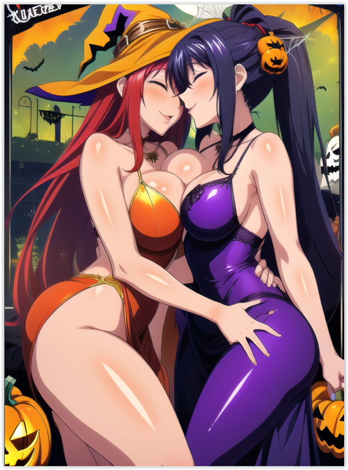 2females 2girls 2women ai_generated akeno_himejima girl_on_girl high_school_dxd lesbian_couple lesbian_sex rias_gremory yuri yuri yuri