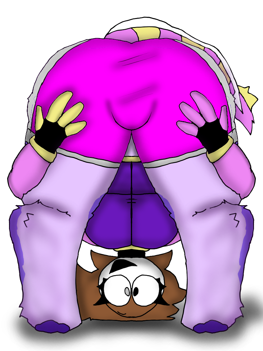 ass_focus big_breasts brown_hair doodle_rainzy(character) dragon_tail furry_legs ibispaintx rainbowy_alchie(character) short_pants white_face youtube youtube_hispanic youtuber