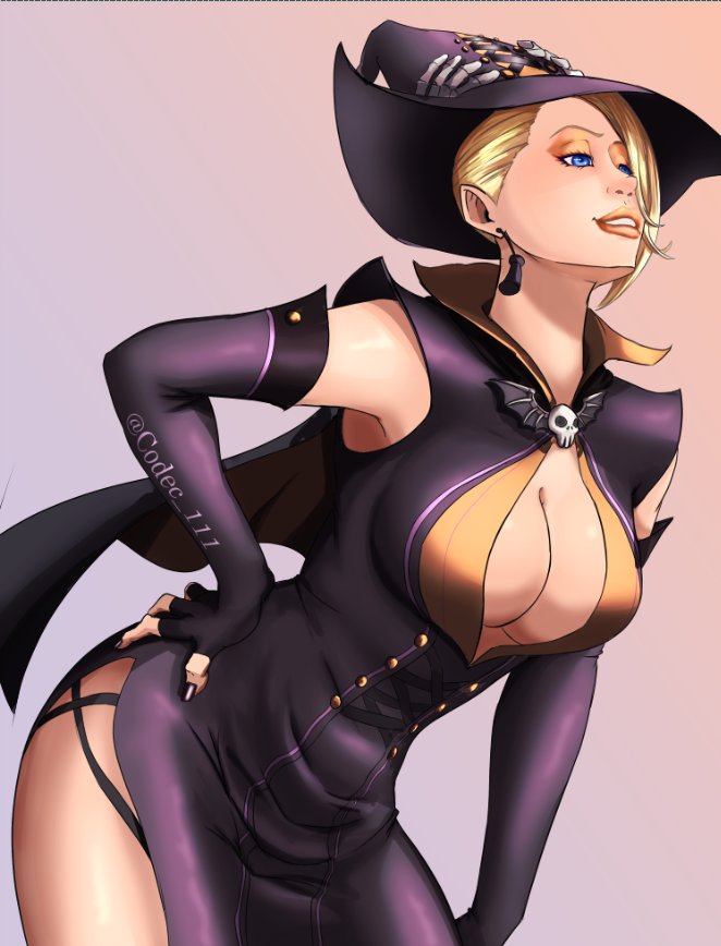 1girls bending_forward bent_forward bent_over big_breasts blonde_hair blue_eyes boob_window breasts cleavage clothed costume dress female halloween halloween_costume hat king_of_fighters light-skinned_female light_skin long_hair long_sleeves mature_(kof) painted_nails seductive thick_thighs thighs tied_hair voluptuous_female wide_hips witch witch_costume witch_hat