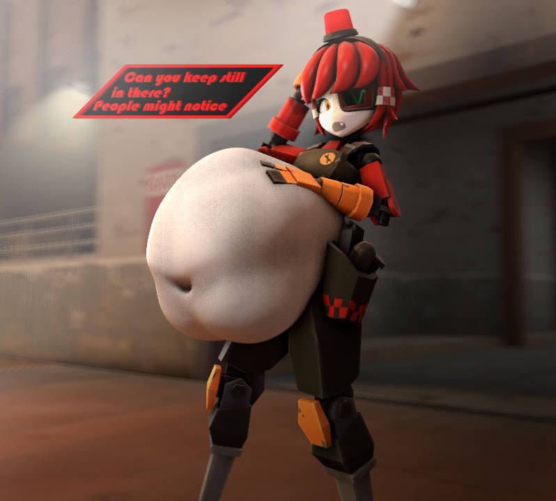 1girls 2024 bloated_belly dell_spencer female female_only qpwuzhere solo tagme team_fortress_2 vore