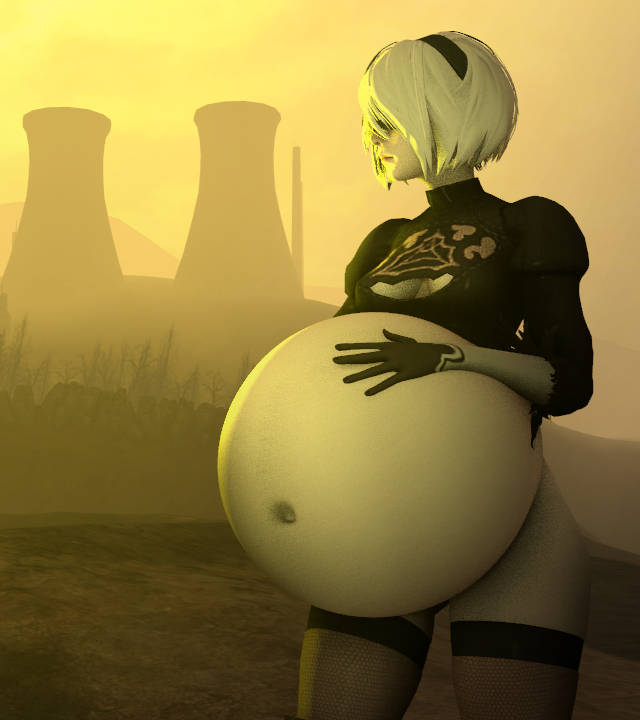 1girls female female_only nier:_automata qpwuzhere round_belly tagme vore yorha_2b