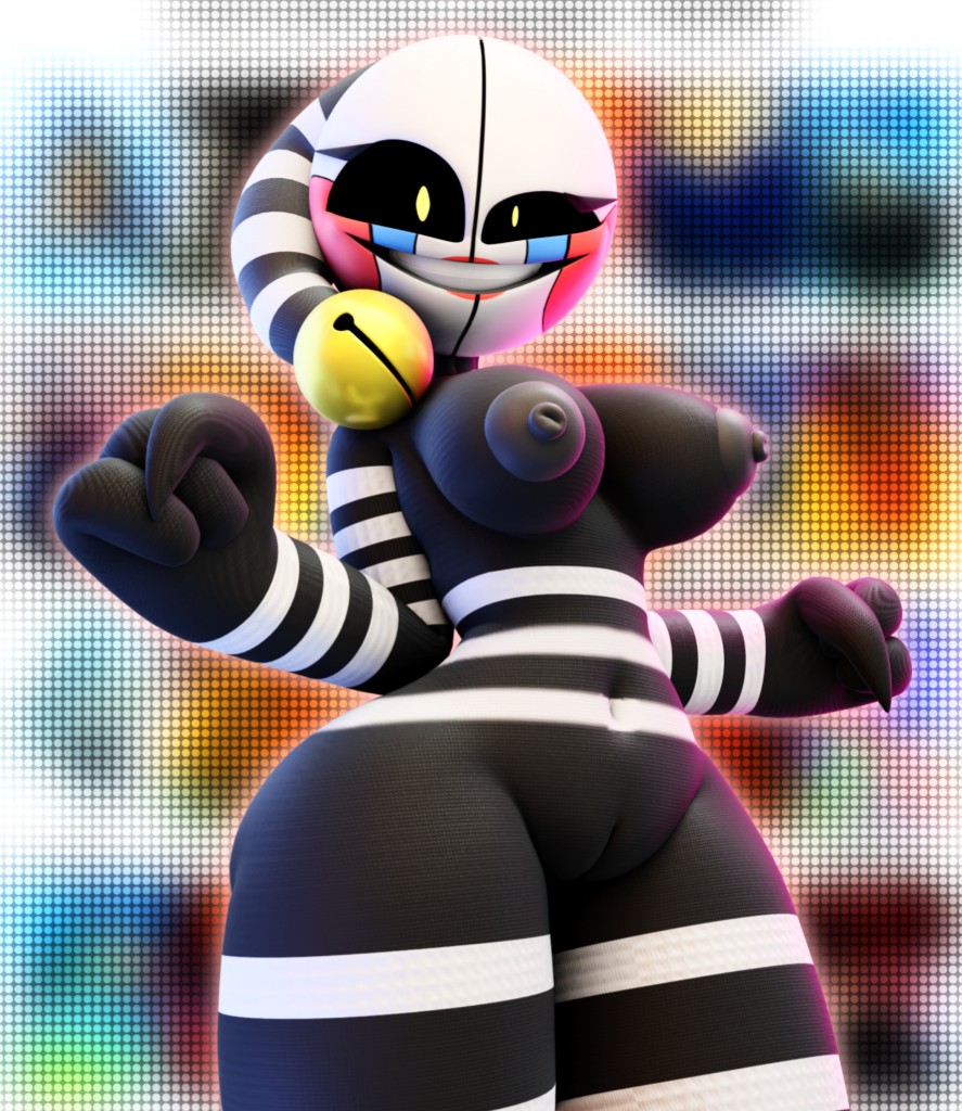 3d, female, five nights at freddy's, marionette (fnaf), puppet (fnaf), security puppet (fnaf), solo