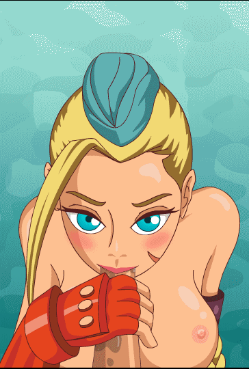 animated, blonde hair, blush, breasts, cammy white, capcom, cum, cumshot, fellatio, female, gloves, hair, hat, human, insertion, looking at viewer, male, male pov, motion tweening, oral, penis, pov, straight, street fighter, streetfightaxxx