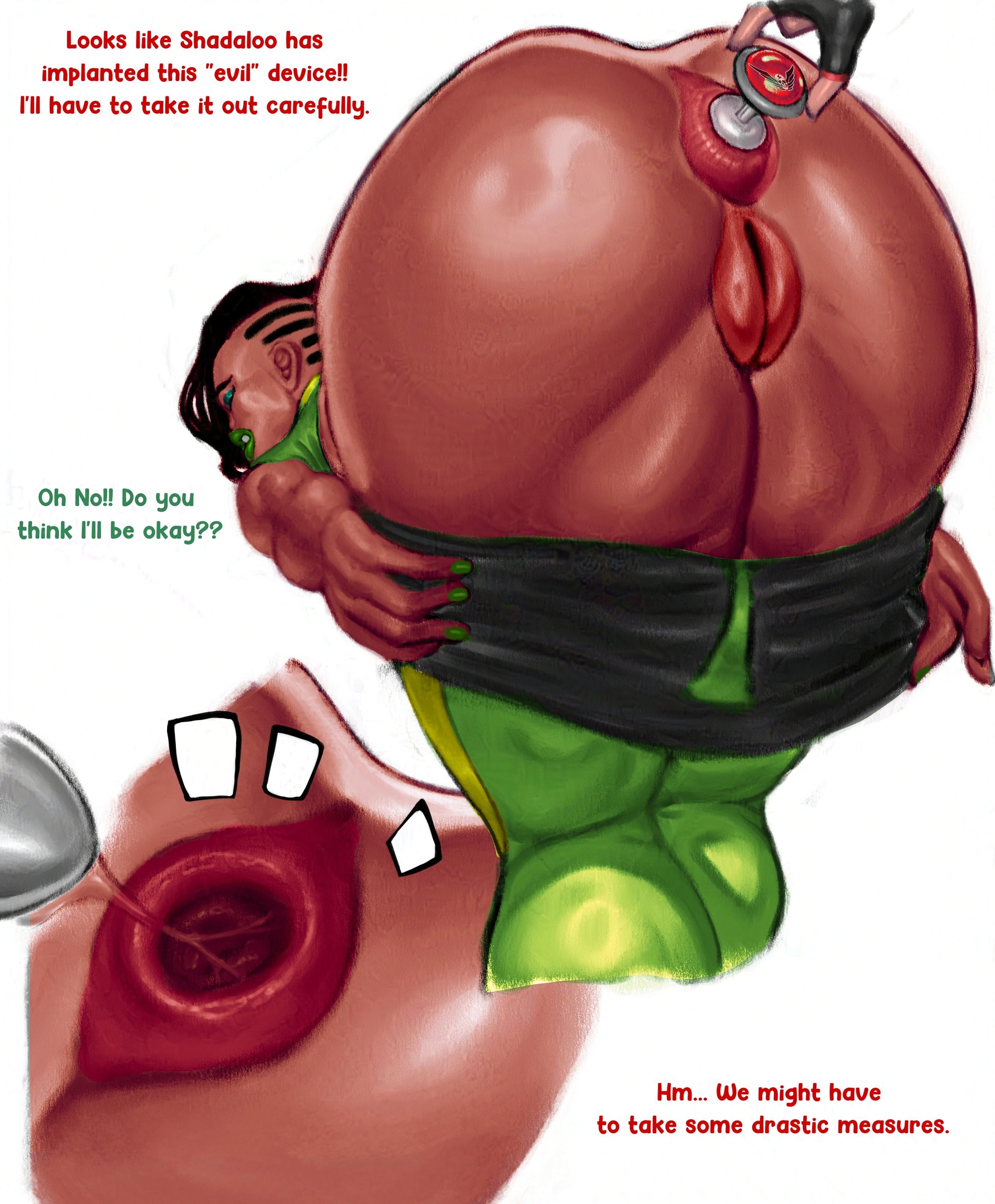 1girls, anus, anus focus, ass, ass focus, bending over, buttplug, female, female focus, female only, laura matsuda, presenting, pussy, rocksasha19, simple background, street fighter, street fighter v, text