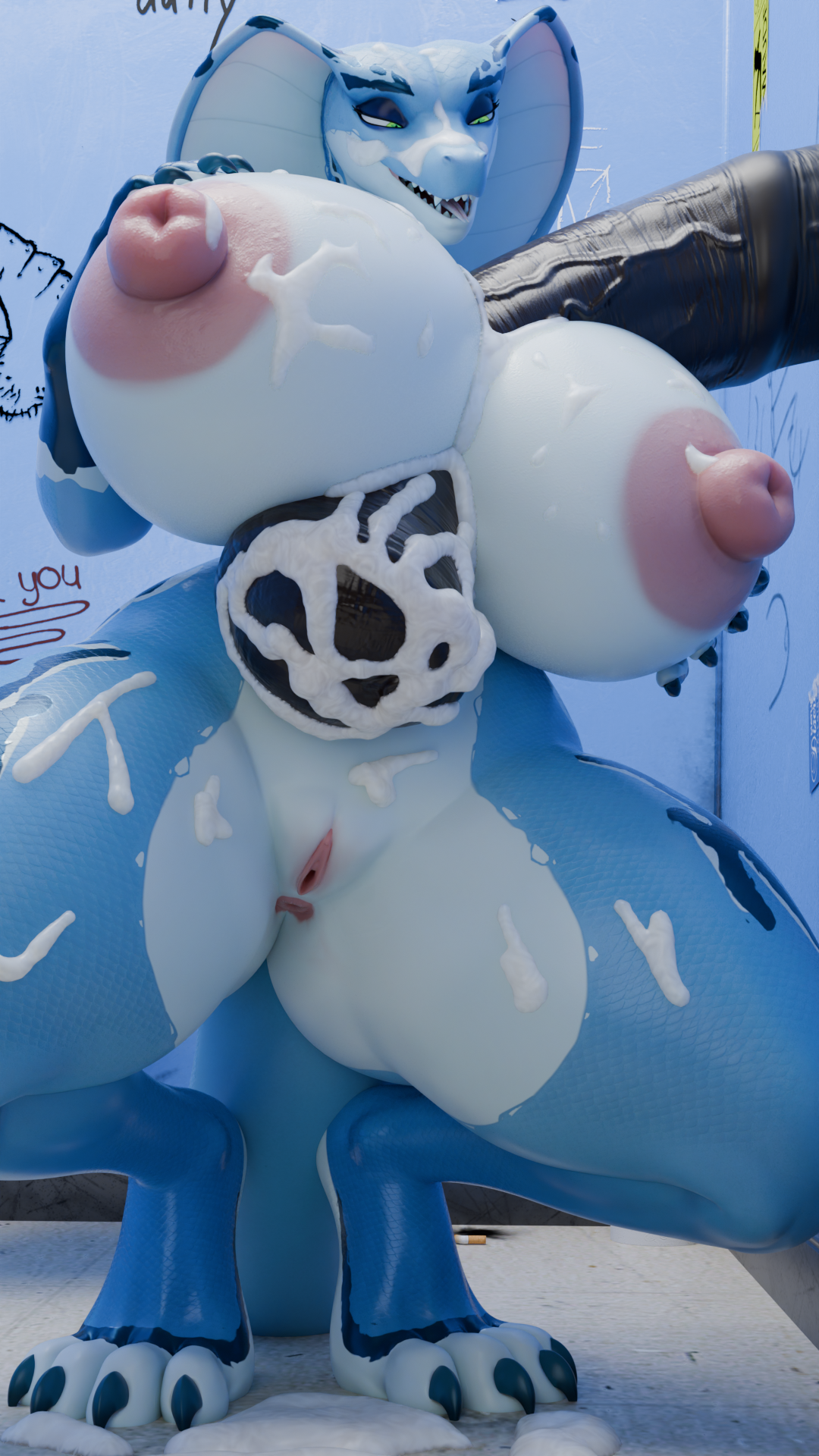2025, 9:16, animal genitalia, animal penis, anthro, anus, areola, atoastedorange, bathroom, big areola, big breasts, big penis, blender (artwork), blue body, blue scales, bodily fluids, breasts, claws, cobra, crouching, cum, cum covered, cum on breasts, cum on face, cum on leg, curvy figure, dariana (quetzaly), detailed background, digital media (artwork), duo, equid, equine, equine genitalia, equine penis, eyelashes, female, finger claws, forked tongue, genital fluids, genitals, glory hole, green eyes, hi res, holding breast, horse, huge areola, huge breasts, huge cock, huge hips, huge thighs, male, male/female, mammal, messy, multicolored body, multicolored scales, nipples, nude, nude anthro, nude female, open mouth, open smile, penis, public restroom, pussy, reptile, restroom stall, scales, scalie, sharp teeth, smile, snake, snake hood, teeth, thick thighs, tongue, vein, veiny penis, voluptuous, voluptuous anthro, voluptuous female, vulva, wide hipped anthro, wide hipped female, wide hips