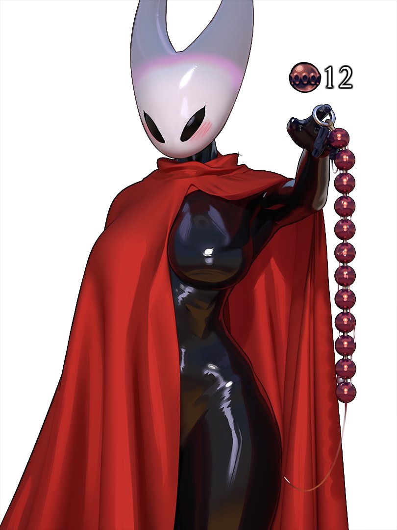 1girls, anal beads, anal masturbation, anthro, ass, big ass, big thighs, black body, black skin, blush, breasts, butt, cloak, female, female only, hollow knight, hornet (hollow knight), insect girl, insectoid, insects, latex, masturbation, naked cloak, popogori, sex toy, shiny, shiny skin, solo, solo female, standing, stealth masturbation, tagme, thick thighs, thighs, wide hips