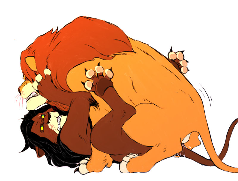 2boys disney duo elcoronel feline feral gay lion male male_only mammal mane mufasa scar scar_(the_lion_king) the_lion_king yaoi