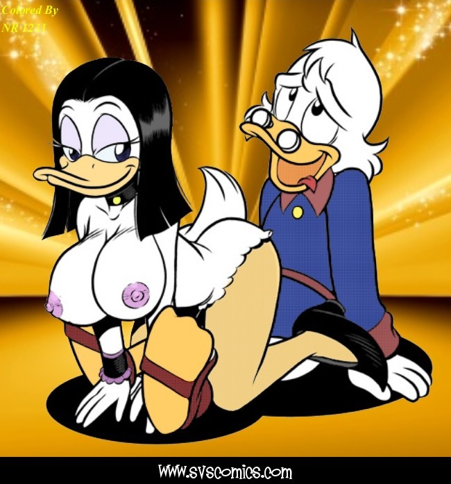 anthro avian big_breasts breasts disney duck ducktales furry magica_de_spell nipples reverse_cowgirl_position scrooge_mcduck sex