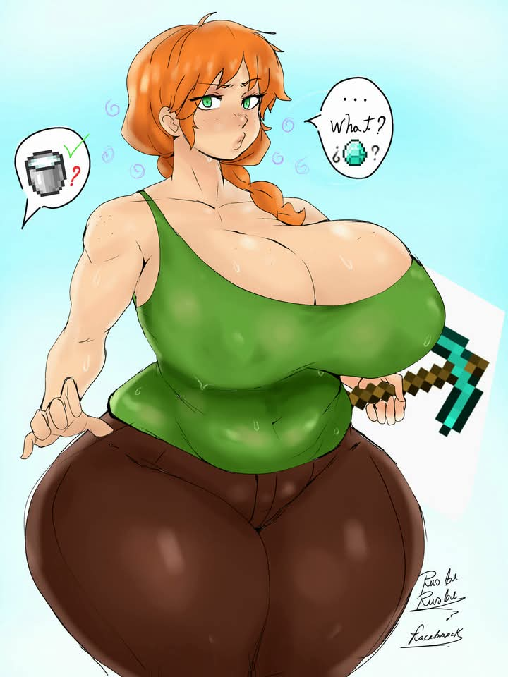 1girls alex_(minecraft) breasts female female_only huge_breasts minecraft tagme tagme_(artist) text unknown_artist voluptuous voluptuous_female