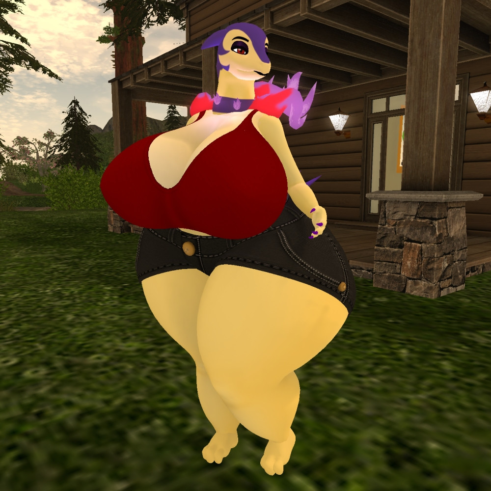 anthro big_ass big_breasts breasts bubble_butt cleavage female ferialexonar furry huge_ass huge_breasts pokemon pokemon_(species) thick_thighs typhlosion wide_hips