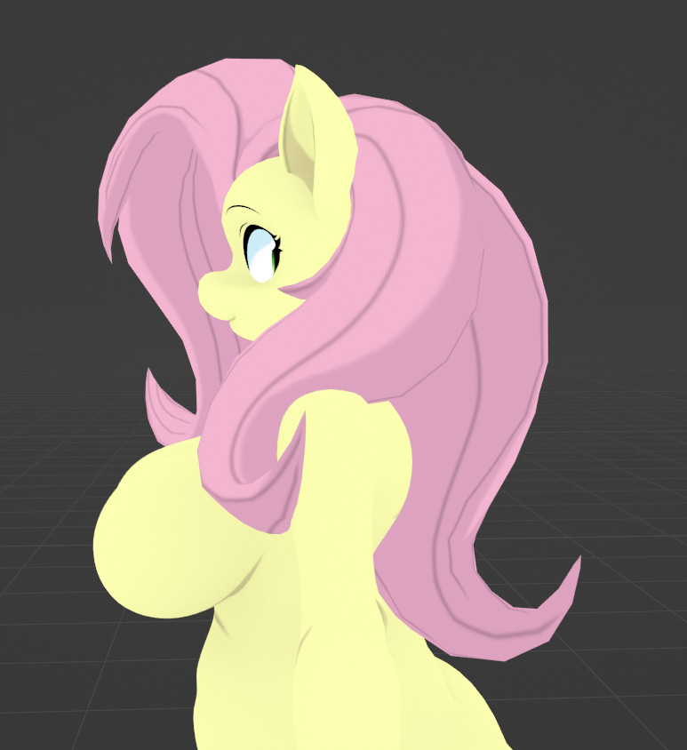 big_breasts breasts cleavage female fluttershy_(mlp) furry huge_breasts my_little_pony nonarycubed tagme