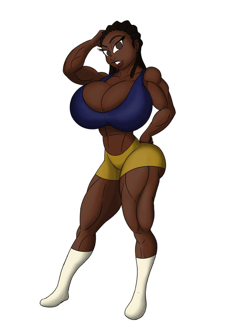 african_female dakota_(tomkat96) dark-skinned_female large_breasts massive_breasts muscular muscular_female quads thick_thighs tomkat96