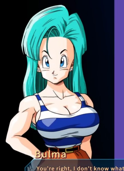 1girls blue_hair bulma_briefs bulma_briefs_(garlic_jr_saga) dragon_ball dragon_ball_z female large_breasts no_sex screenshot solo solo_female