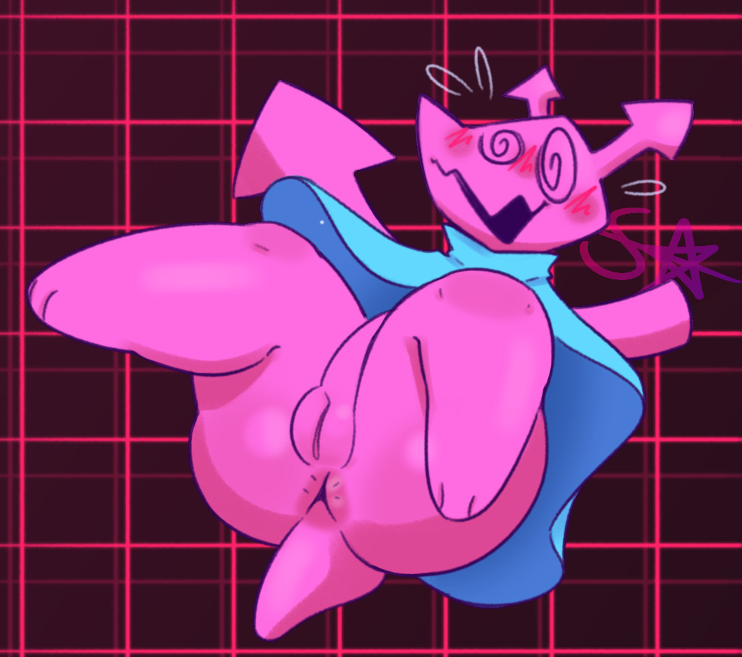 1girls, 2025, anus, anus peek, blush, blush lines, bsky link, deltarune, deltarune chapter 2, female, female only, no humans, non-human, non-human only, pink body, pussy, solo, solo female, sourangel, tagme, undertale, upskirt, upskirt view, vagina, virovirokun