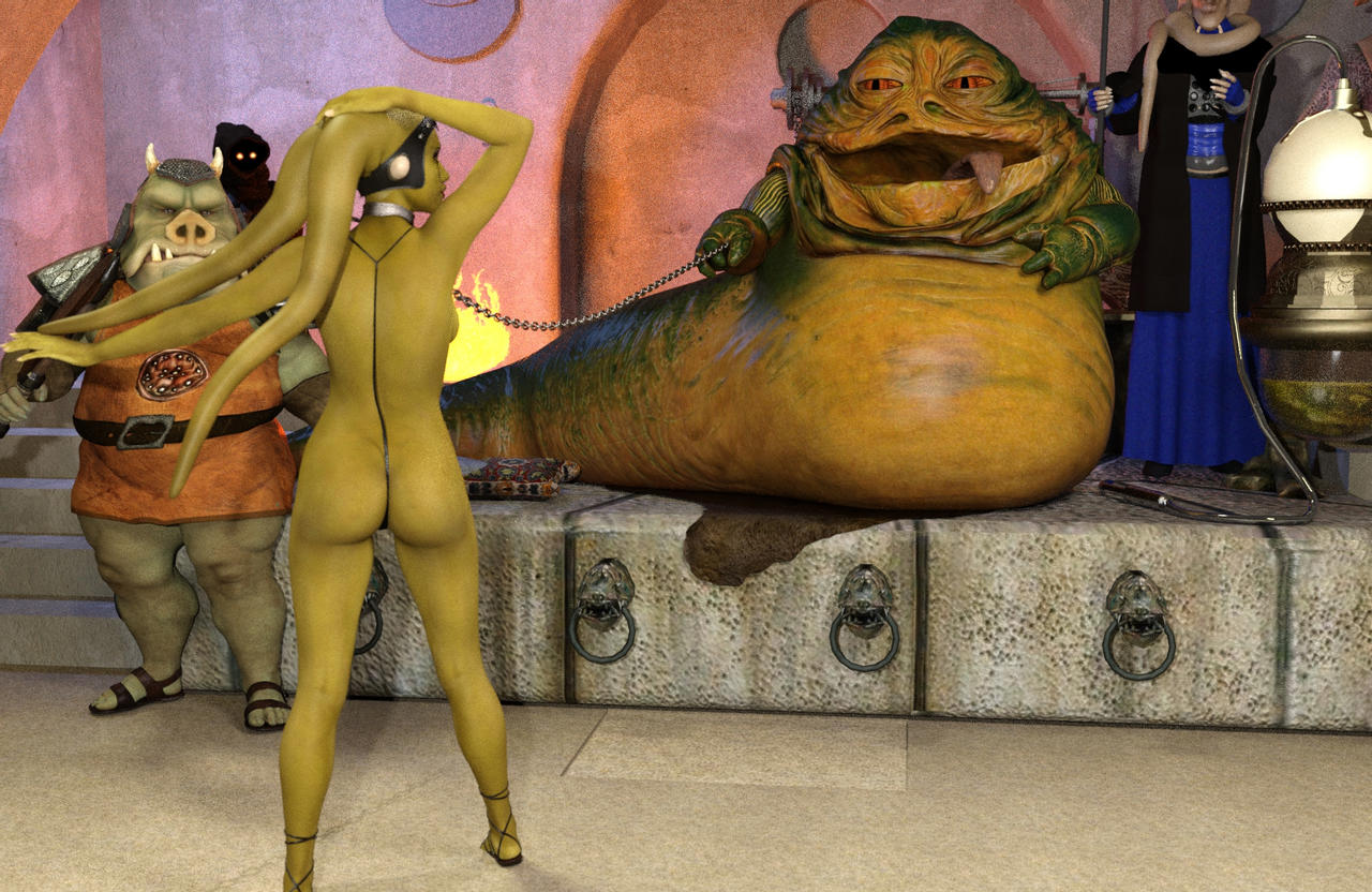 alien ass belly_dancer bib_fortuna bubble_butt dancer dancing dazinbane femsub gamorrean green_skin harem_girl harem_outfit headdress hutt jabba_the_hutt oola sex_slave slave slave_collar slavegirl sling_bikini submissive_female tongue_out twi'lek