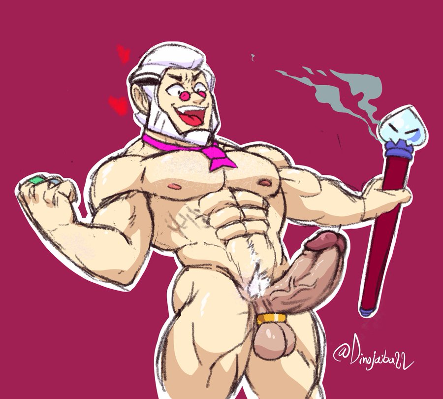 brawl stars, byron (brawl stars), dinojaiba22, erection, gay, laughing, male, muscles