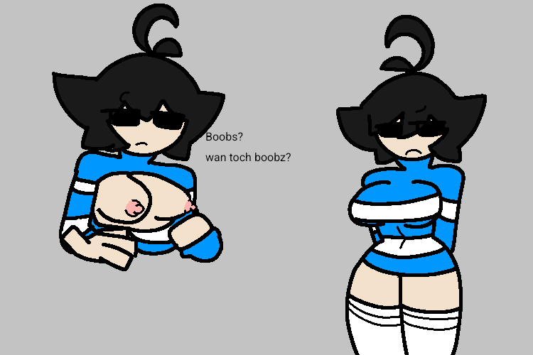 3_fingers black_eyes black_hair breasts female frown frowning frowning_at_viewer girl look_at_the_last_tag looking_at_viewer meme no_eyebrows peach_skin pink_nipples roblox sad shirt shirt_up text wearing_shirt wearing_socks why_are_you_viewing_this_shit
