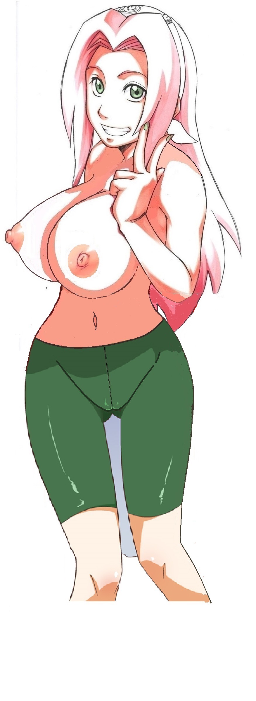 breasts, female, female only, huge breasts, human, naruto, naruto (series), photoshop, sakura haruno, solo, sunahara wataru