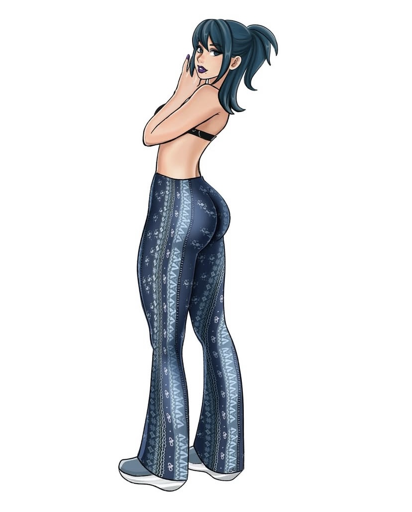 ass, female, flare pants, fortnite, fully clothed, gigis lab, goth, goth girl, hope (fortnite)