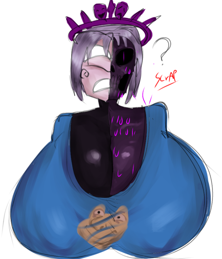1girls, artist signature, big ass, big breasts, bob cut, breasts, cleavage, clown, clown girl, female, forsaken (roblox), massive ass, massive breasts, massive tits, noli (forsaken), roblox, roblox game, robloxian, rule 63, scrapmax, shirt, short hair, source request, tagme