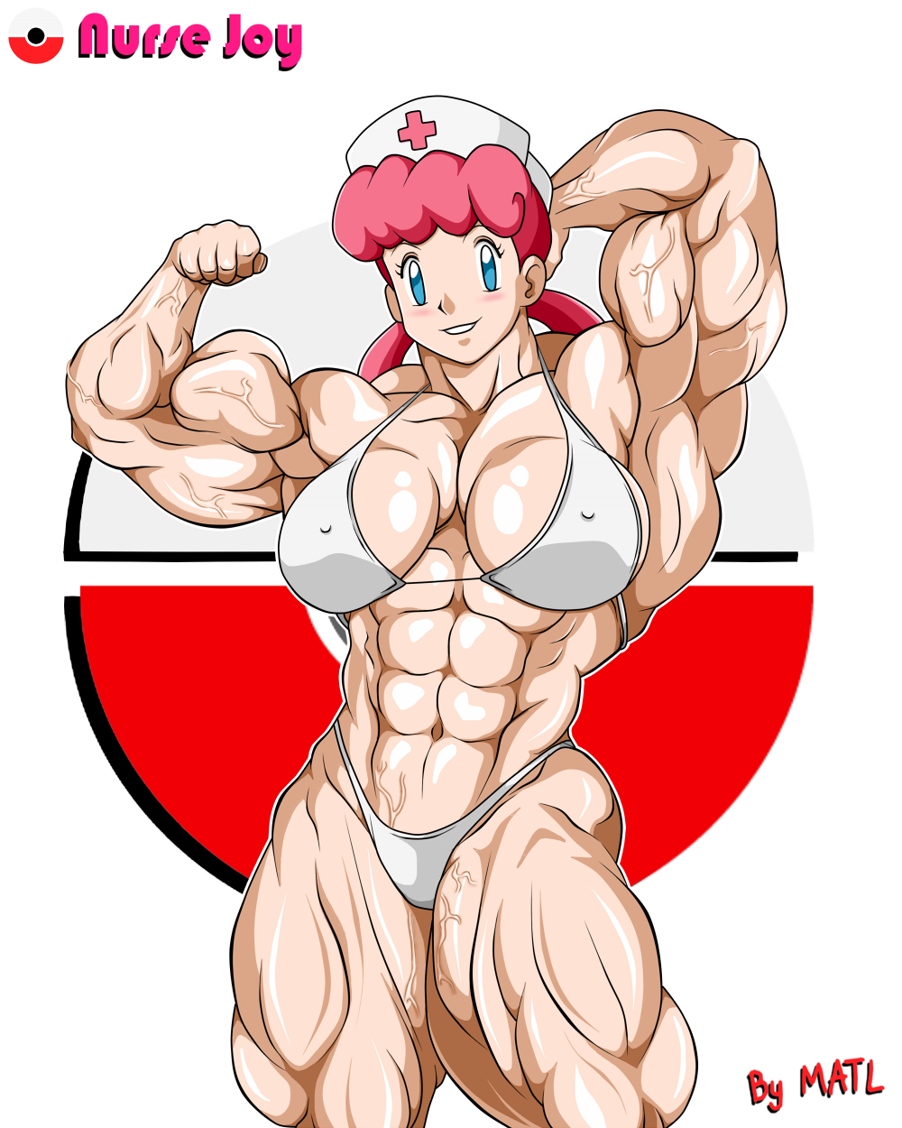 abs biceps breasts female hyper hyper_muscles matl muscles muscular muscular_arms muscular_female muscular_legs muscular_thighs nurse_joy pecs pokemon