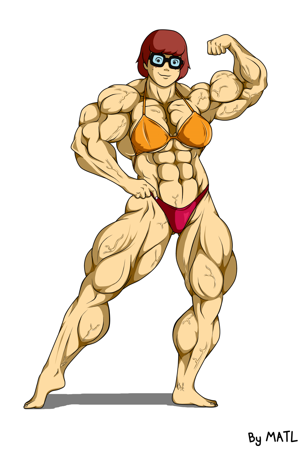 abs biceps breasts female hyper hyper_muscles matl muscles muscular muscular_arms muscular_female muscular_legs muscular_thighs pecs scooby-doo velma_dinkley