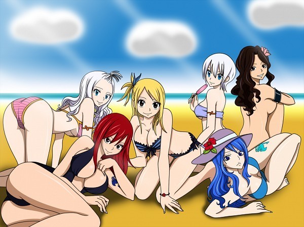6+girls, arm tattoo, ass, beach, bikini, bikini bottom, blonde hair, blonde-haired female, blue hair, blue tattoo, blue-haired female, brown hair, brown-haired female, cana alberona, erza scarlet, fairy tail, fairy tail mark, female, female only, human, juvia lockser, leg tattoo, lisanna strauss, lucy heartfilia, mirajane strauss, multiple females, popsicle, red hair, red-haired female, siblings, sisters, tagme, tattoo, tattoo on arm, tattoo on leg, tattoo on legs, tattooed arm, tattooed leg, white hair, white-haired female