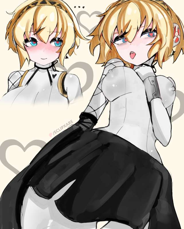 aigis (persona), eclipxare, female, gothic, persona, persona 3, robot girl, topwear