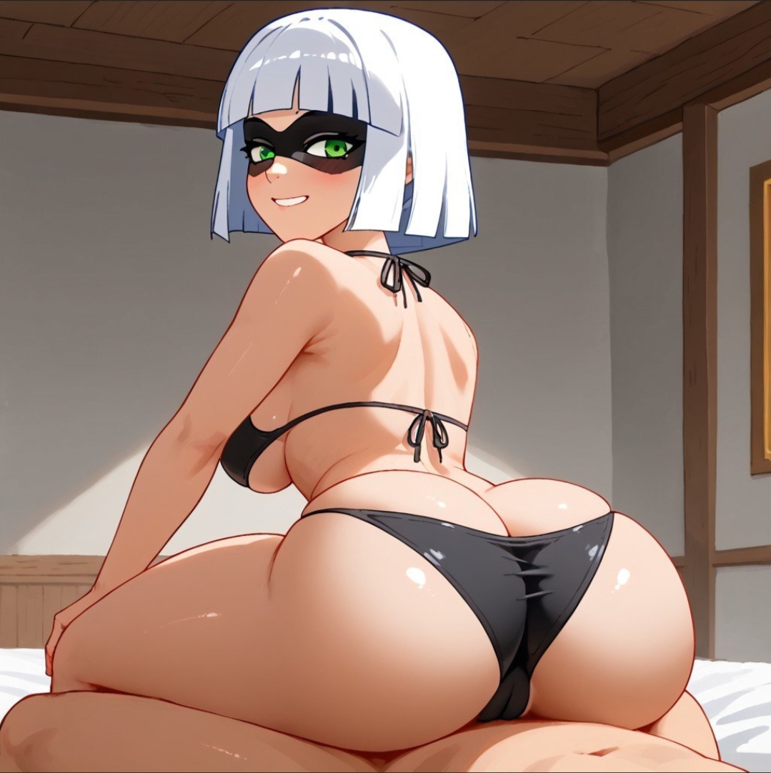 1girls, absurd res, absurd resolution, absurdres, ai generated, artist request, ass, athletic, athletic body, athletic female, bandit (clash royale), belly, belly button, big ass, big breasts, big butt, bikini, bikini bottom, bikini top, black bikini, black bikini bottom, black bikini top, black mask, blush, blushed face, blushing at viewer, blushing female, breasts, busty, busty female, busty girl, clash (series), clash royale, curvaceous, curvaceous female, curvaceous figure, curvy, curvy body, curvy female, curvy figure, curvy hips, cute, cute expression, cute eyes, cute face, cute female, female, female only, female solo, front view, green eyes, h, hi res, high quality, high resolution, highres, huge ass, huge breasts, large breasts, legs, looking at viewer, mask, mask on head, masked, masked female, open mouth, seductive, seductive body, seductive eyes, seductive look, seductive mouth, seductive smile, shiny, shiny body, shiny breasts, shiny legs, shiny skin, shiny thighs, sideboob, sitting, sitting down, slim waist, small waist, smile, smiling, smiling at viewer, solo female, supercell, supercell (company), swimsuit, swimwear, teeth, teeth showing, teeth visible, thick thighs, thighs, thin waist, upper teeth, white eyebrows, white hair