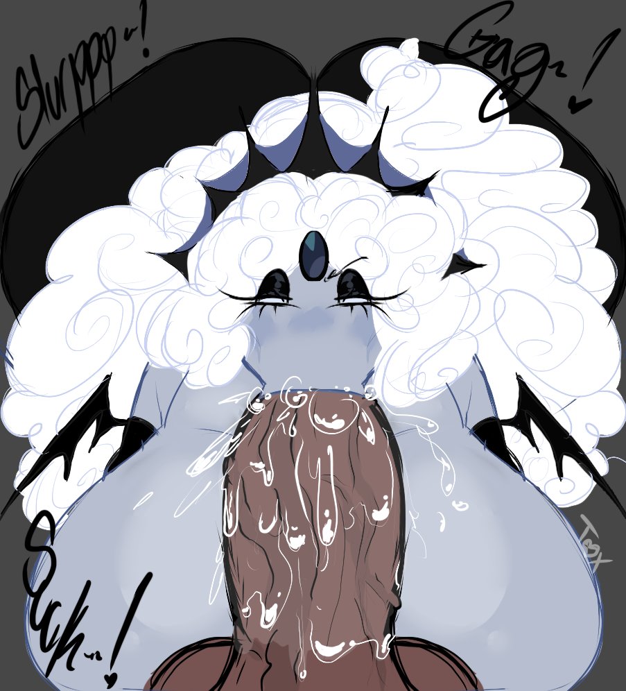 1girls, ass, big cock, black pearl cookie, blowjob, bodily fluids, breasts, cookie run, cookie run kingdom, fellatio, female, female focus, fluids, giving head, huge ass, huge breasts, male, merfolk, mermaid, offscreen character, onomatopoeia, penis, toxundercover, veiny penis, watermark