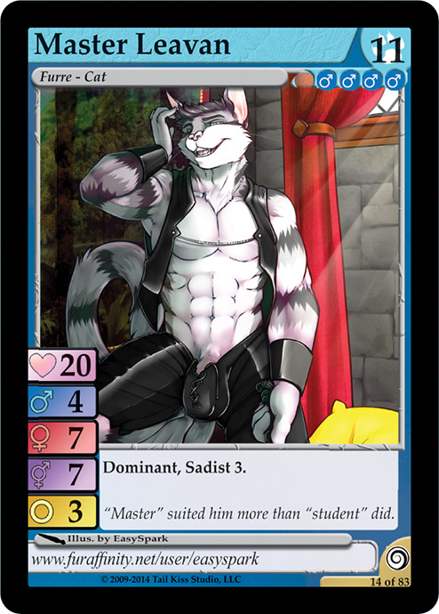 anthro bulge easyspark feline fur furoticon furry leather male_only tcg trading_card_game