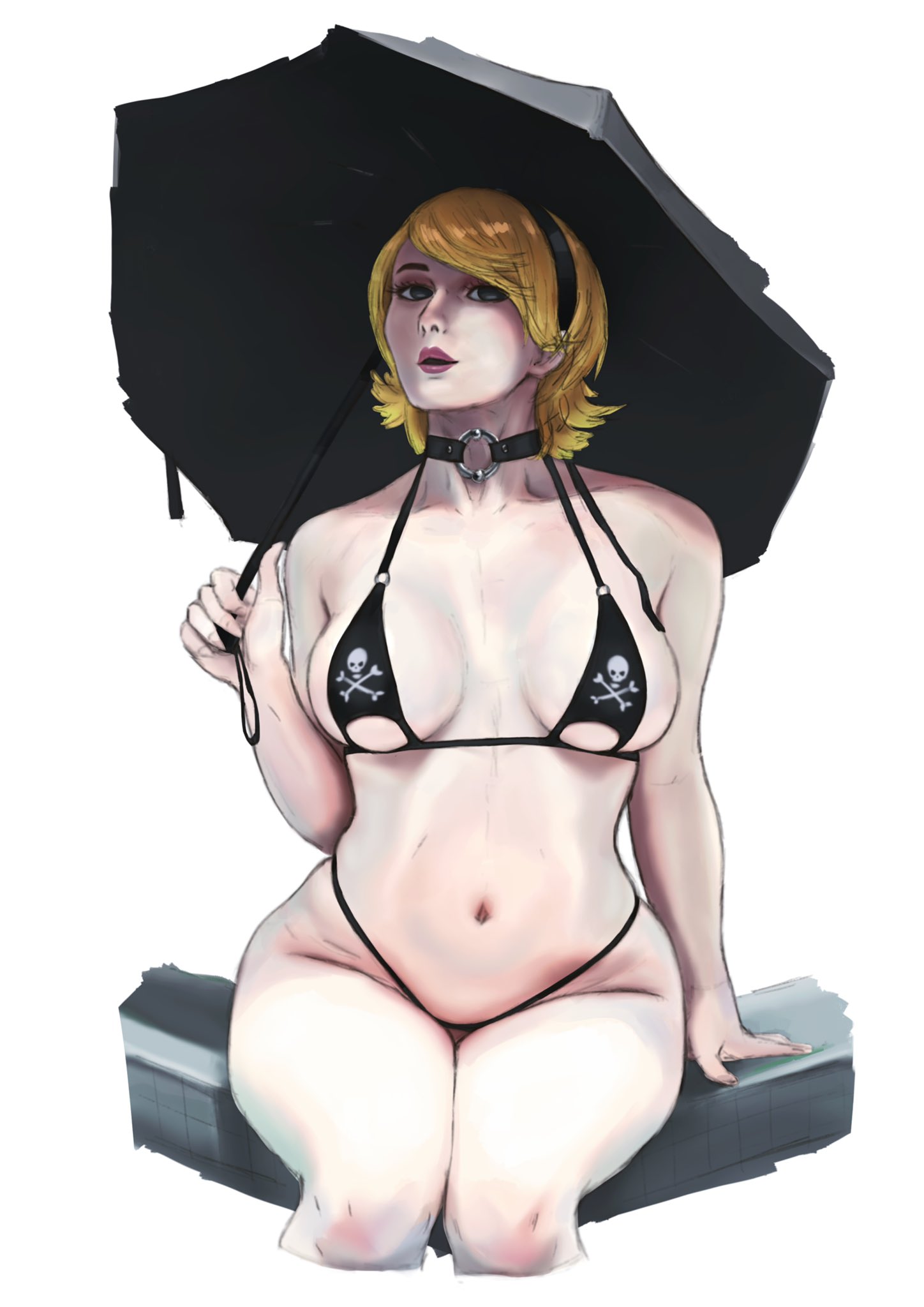 1girls, aged up, bdhalloween, big breasts, bikini, blonde hair, breasts, female, female only, mandy (billy and mandy), skimpy, solo, the grim adventures of billy and mandy