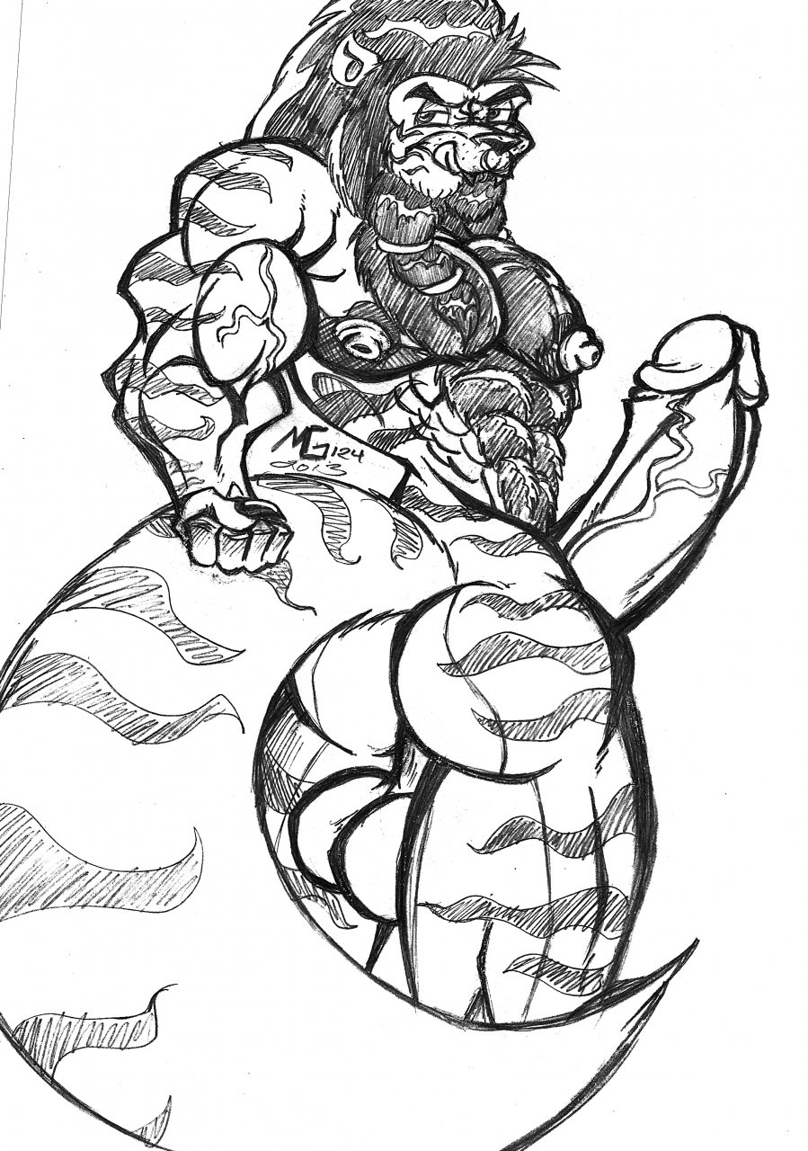 1boy 2013 abs anal anthro anus ass astro balls barefoot biceps big_muscles big_penis black_fur blush body_markings bulge canine chest claws erect_nipples erection facial_piercing feline flexing fur furry heart hindpaw huge_nipples hybrid king licking liger lion looking_at_viewer looking_back male male_only markings marxeen monochrome musclegod124 muscles nipples nose_piercing nose_ring nude paws pecs penis piercing plain_background pose presenting purring ripped royalty sketch smile solo standing stripes teeth tiger toned tongue tongue_out topless undressing vein white_background