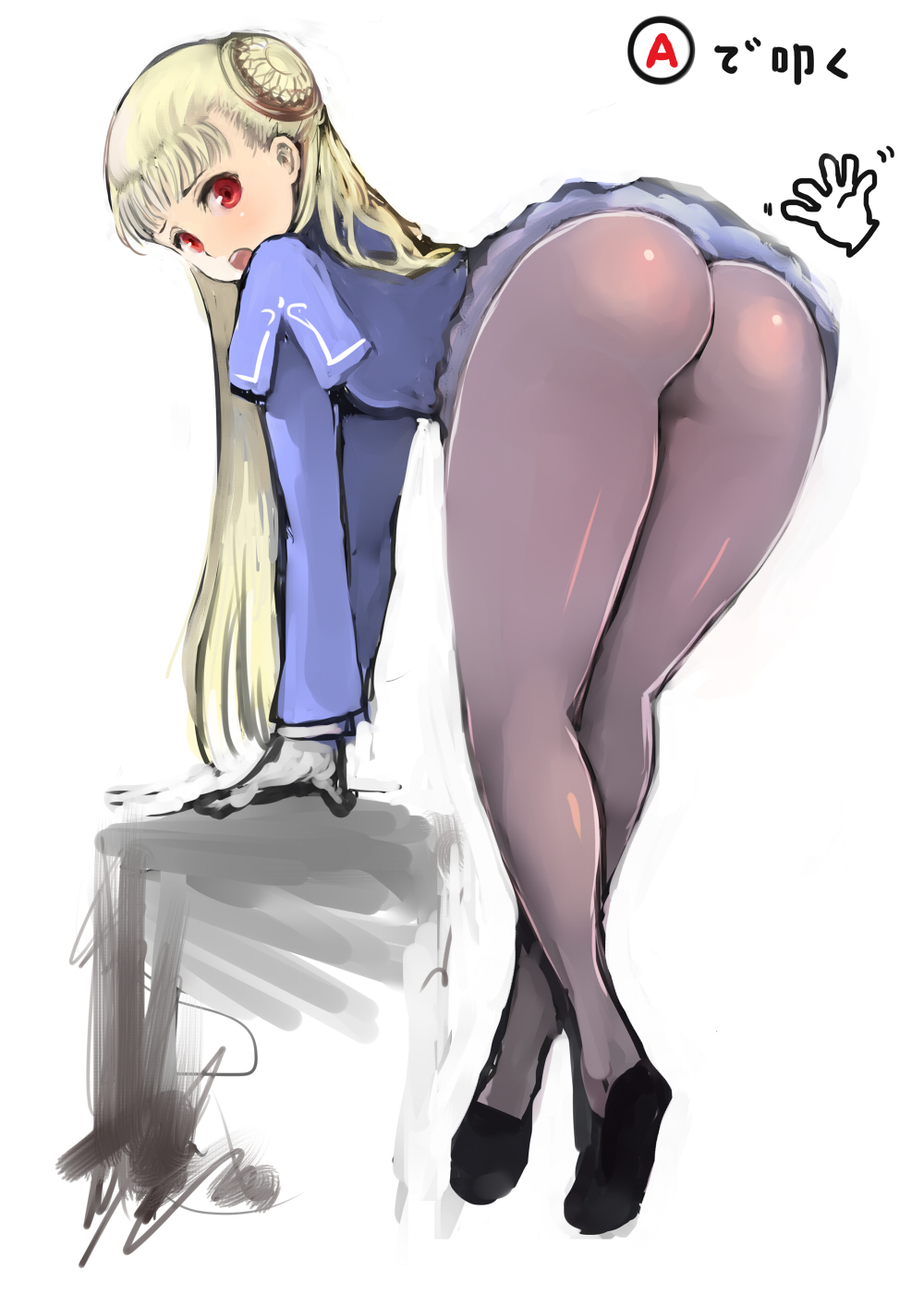2d ass blonde_hair bubble_butt capcom capcom_fighting_all-stars capcom_fighting_evolution capcom_fighting_jam dress female female_focus female_only ingrid_(capcom) johan_(johan13) long_hair pantyhose red_eyes street_fighter tagme upskirt wide_hips