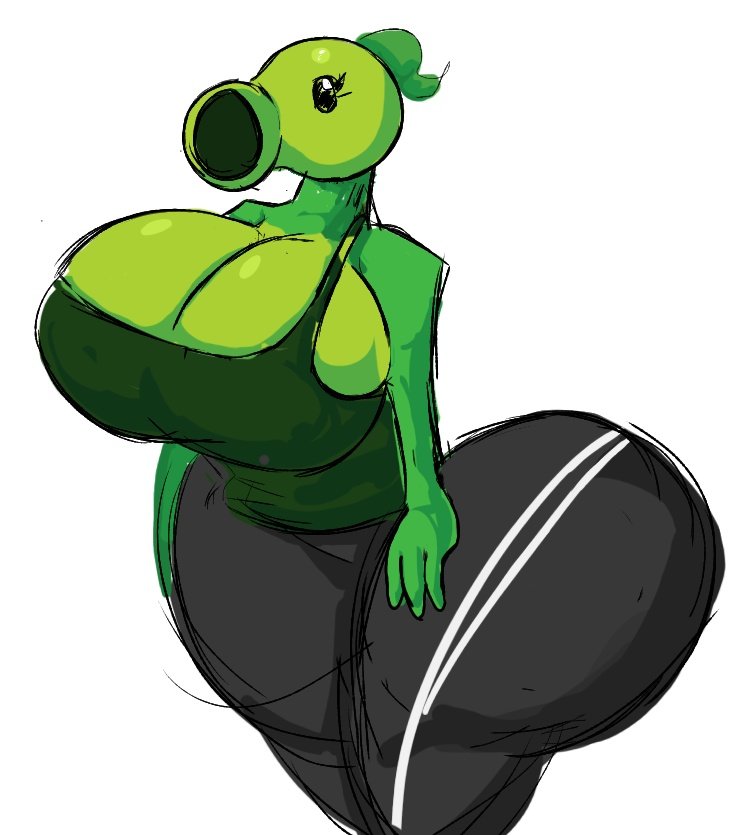 1girls, anthro, anthrofied, ass, breasts, female, flora fauna, peashooter (pvz), plant, plant girl, plant humanoid, plantie, plants vs zombies, plants vs. zombies, popcap games, pussy, scarmentor, thick thighs, xxturkiaxx