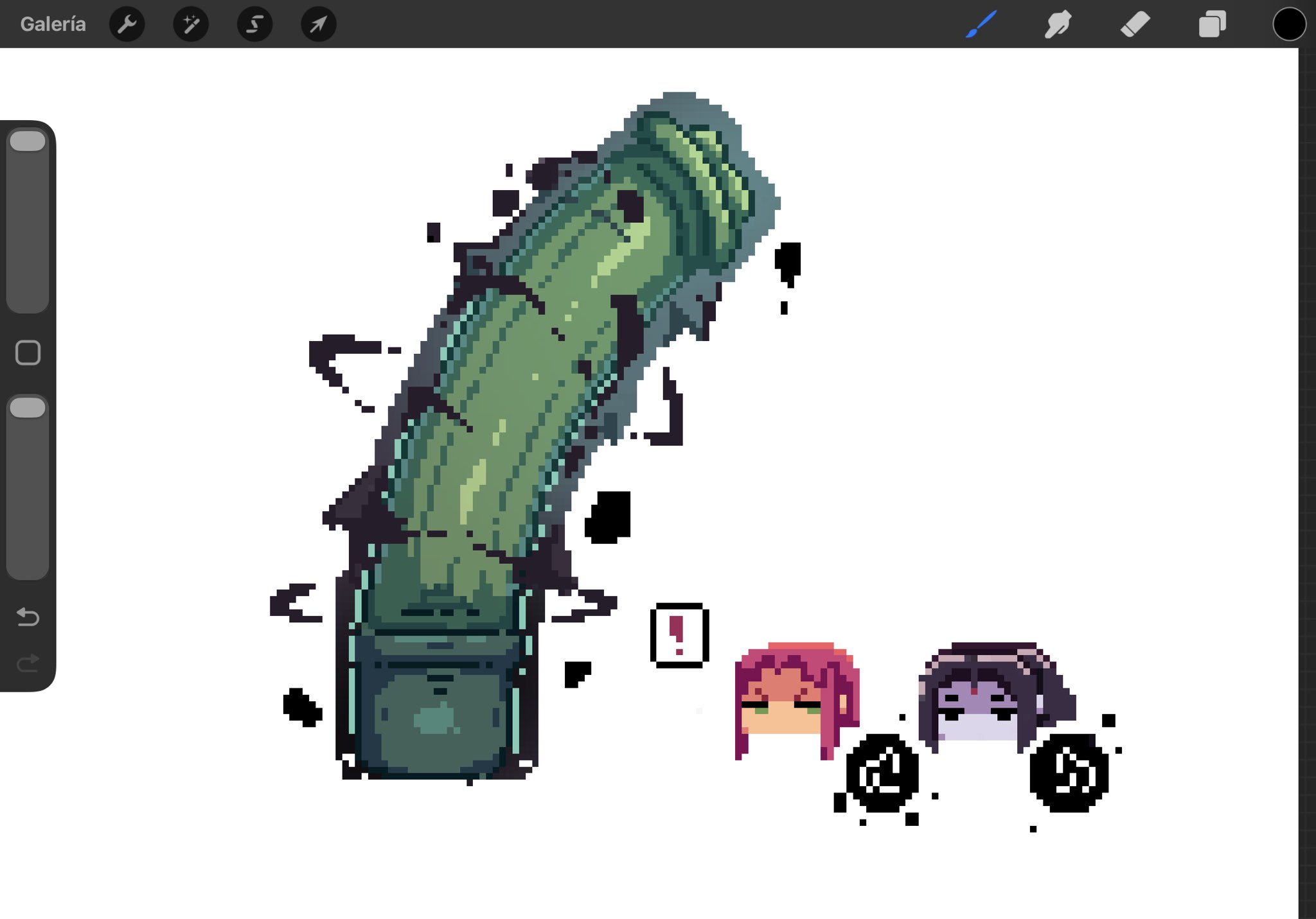 animal penis, annoyed, annoyed expression, beast boy, dc comics, female, horse, horsecock, magic, pixel art, pixzapix, raven (dc), starfire, teen titans, zoophilia