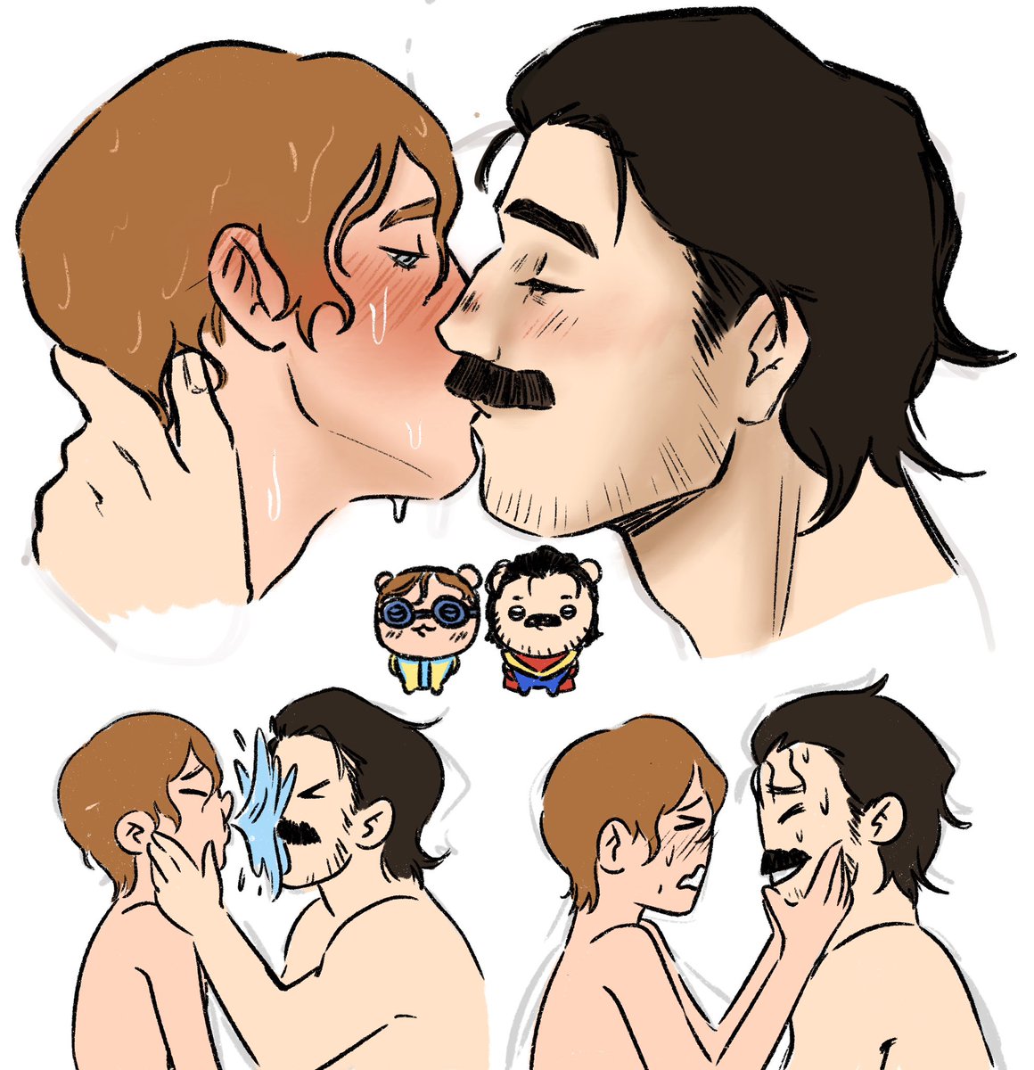 daddy, dilf, dispatch (game), gay, hmbooi1, kissing, makeout, male, male only, moustache, phenomaman, waterboy (dispatch)