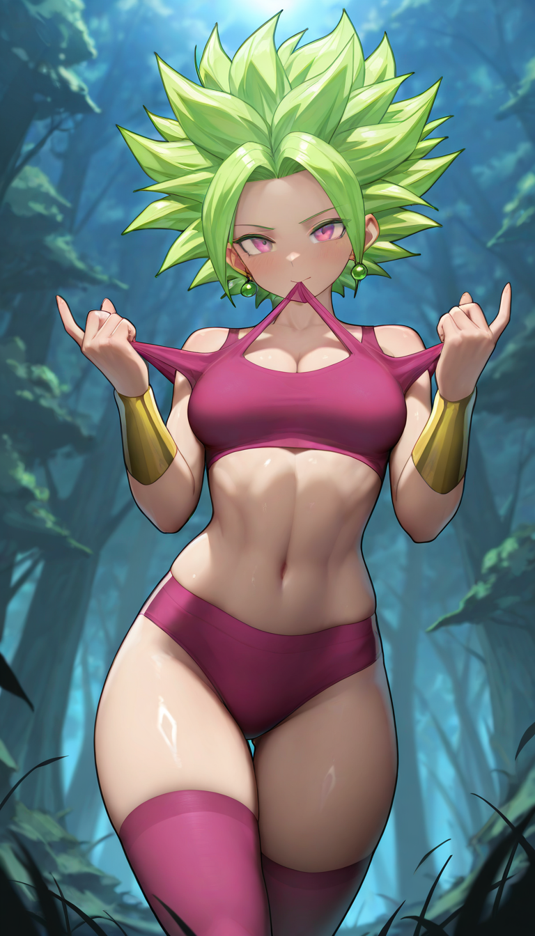 ai_generated dragon_ball female green hair kefla tensor.art tensor_art