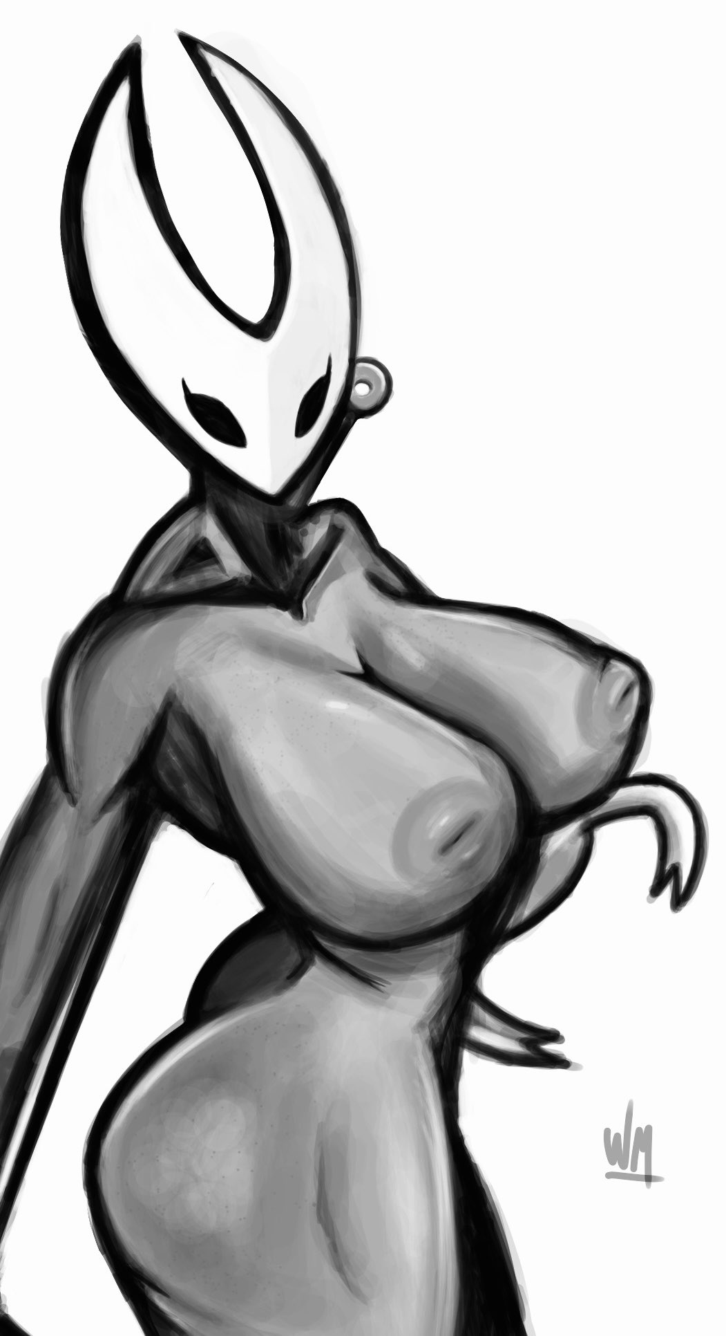 1girls 2024 anthro ass big_ass big_breasts breasts cleavage female female_only grey_body grey_skin hollow_knight hornet_(hollow_knight) solo spider thick_thighs thighs wademcflywm