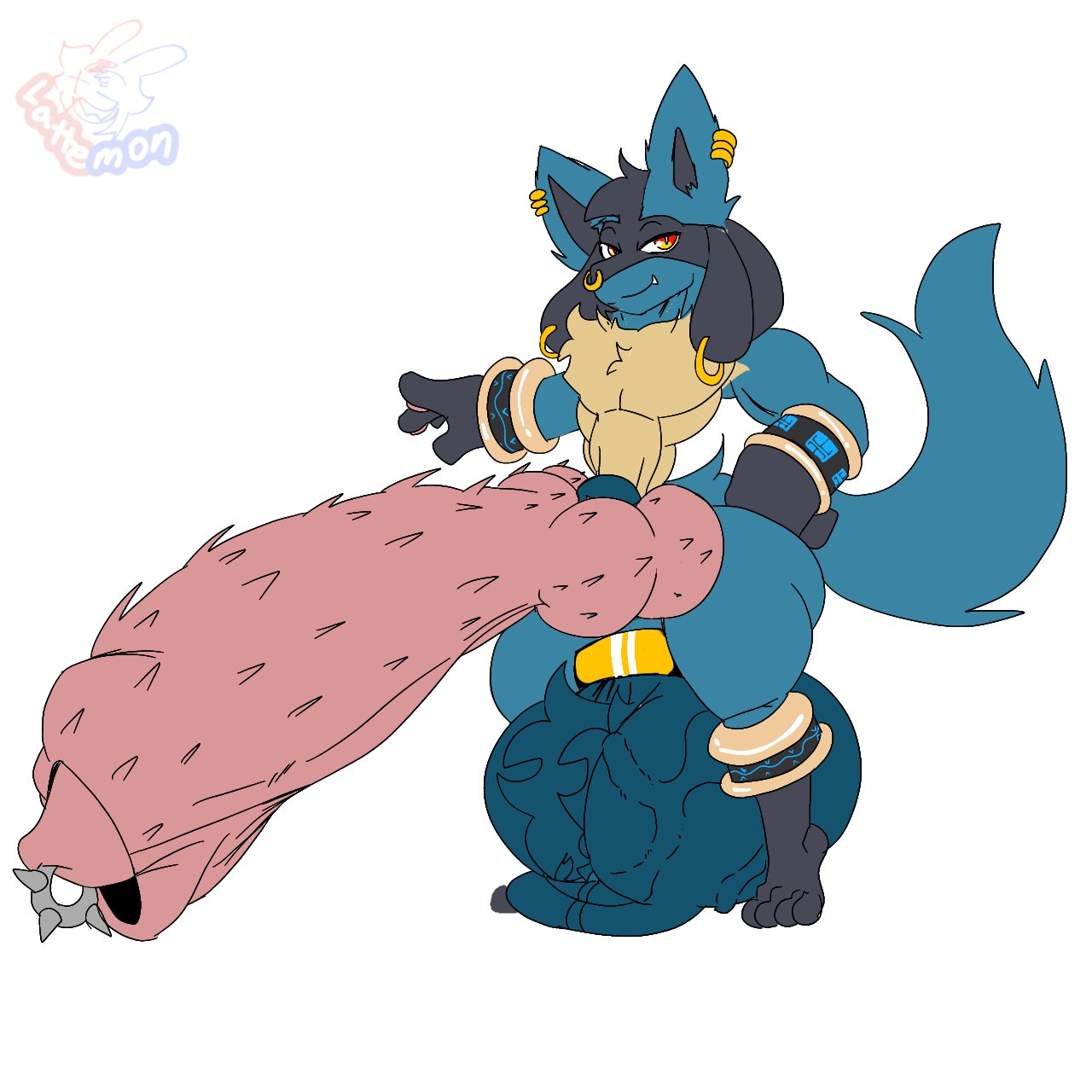 balls big_balls big_penis huge_balls huge_cock hyper_balls hyper_penis lattemon lucario penis pokemon pokemon_(species) tagme thick_thighs wide_hips