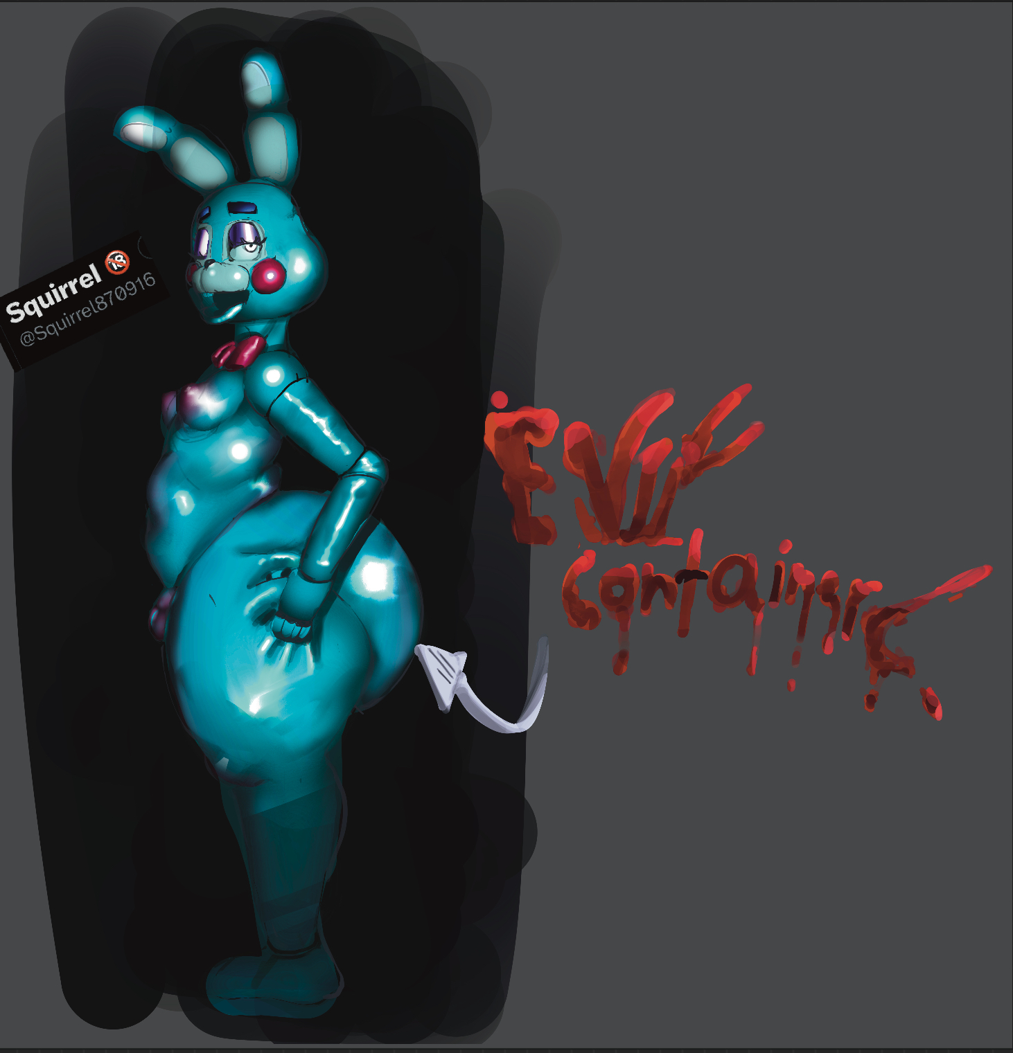 anthro, ass, ass bigger than head, ass focus, ass grab, ass marks, big ass, big butt, big thighs, blue body, bonnie (fnaf), bunny, chubby, chubby belly, chubby male, color, colored, colored skin, evil container, faggot, fat, fat butt, five, five nights at freddy's, five nights at freddy's 2, fnaf, fnaf2, found footage, furry, grabbing, grabbing ass, highlights, highres, hip dips, hip grab, hips, hips wider than shoulders, hormone breasts, metallic body, pathetic, pathetic male, pudgy, pudgy belly, rabbit, scottgames, sissy, small breasts, small penis, small waist, solo, squirrel870916, tiny breasts, tiny penis, toy bonnie (fnaf)