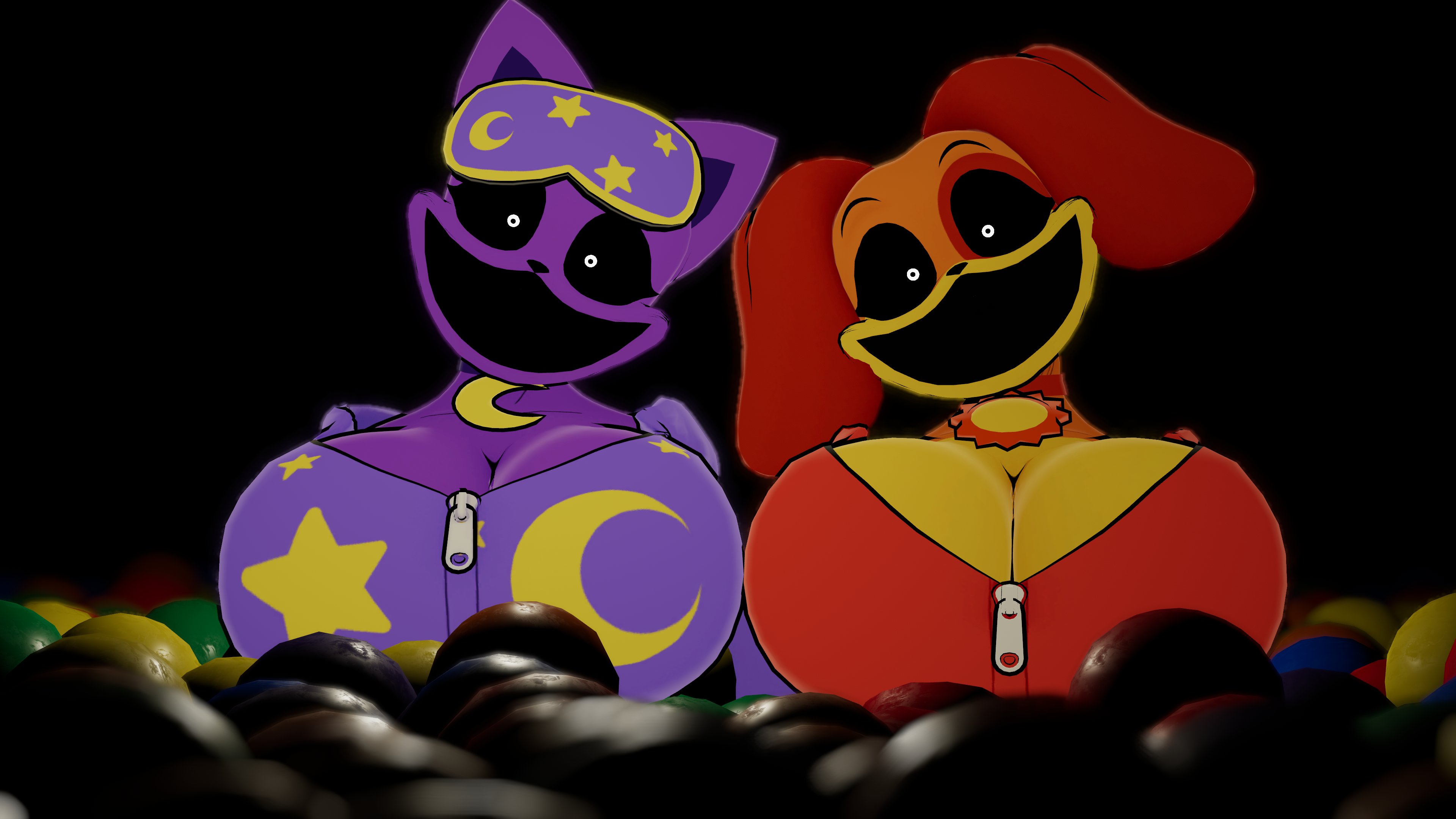 big breasts, breasts, catnap (poppy playtime), cleavage, critters (poppy playtime), dogday (poppy playtime), dorothy (theycallhimcake), dorthy (theycallhimcake), female, furry, huge breasts, nilly (theycallhimcake), no humans, poppy playtime, rule 63, smiling critters, tagme, theycallhimcake