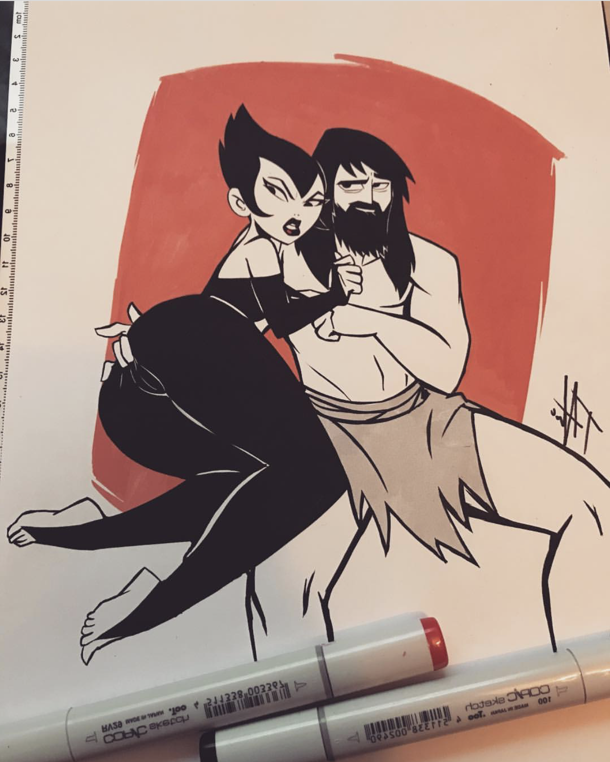 1boy, 1girls, ashi (samurai jack), before sex, female, foot fetish, male, samurai jack, samurai jack (character), straight, terryalec