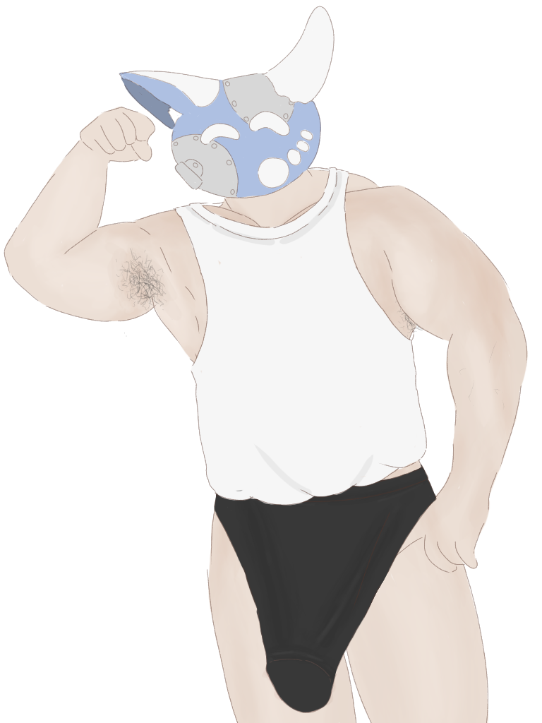 abs big_muscles big_pecs big_penis black_underwear blue_mask blue_shirt cat_humanoid cute_male hairy jeans male male_only masked muscular muscular_male penis pink_nipples pink_penis pose self_upload tank_top toony_face whaleorc woodie_(whaleorc)