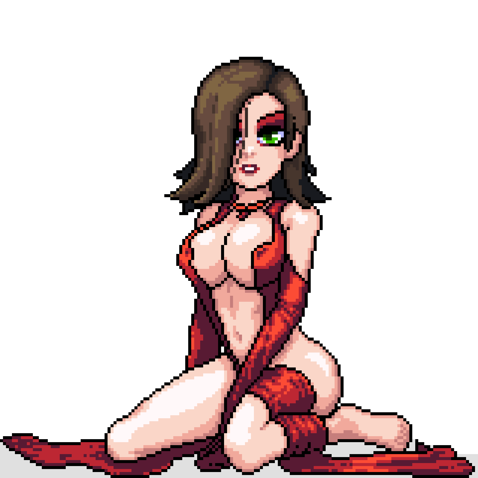 big_ass big_breasts female kaileena looking_at_viewer nannipsx pillow_shading pixel_art prince_of_persia prince_of_persia_warrior_within sand_creature sand_creature_(prince_of_persia) thick_thighs video_games