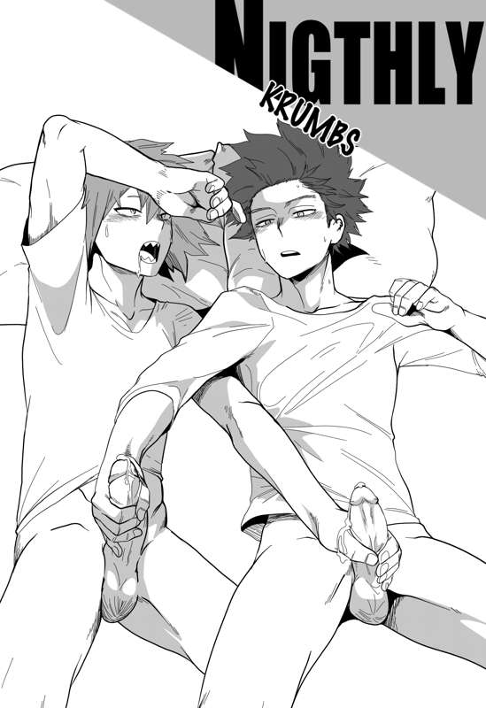 drooling gay handjob hitoshi_shinso jerking_off jerkingoff kirishima_eijirou my_hero_academia nightlykrumbs