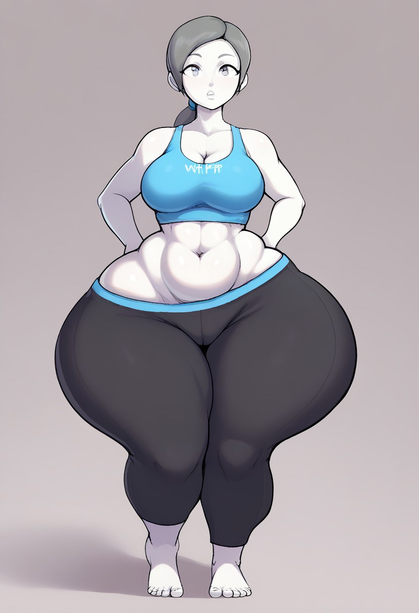 ai_generated big_ass big_breasts bottom_heavy gvukub huge_ass nintendo thick_thighs wide_ass wide_hips wii_fit wii_fit_trainer