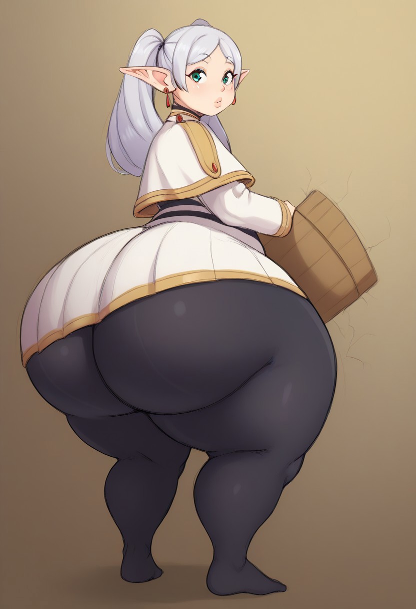 ai_generated big_ass bottom_heavy elf frieren frieren_beyond_journey's_end gigantic_ass gvukub huge_ass thick_thighs wide_hips